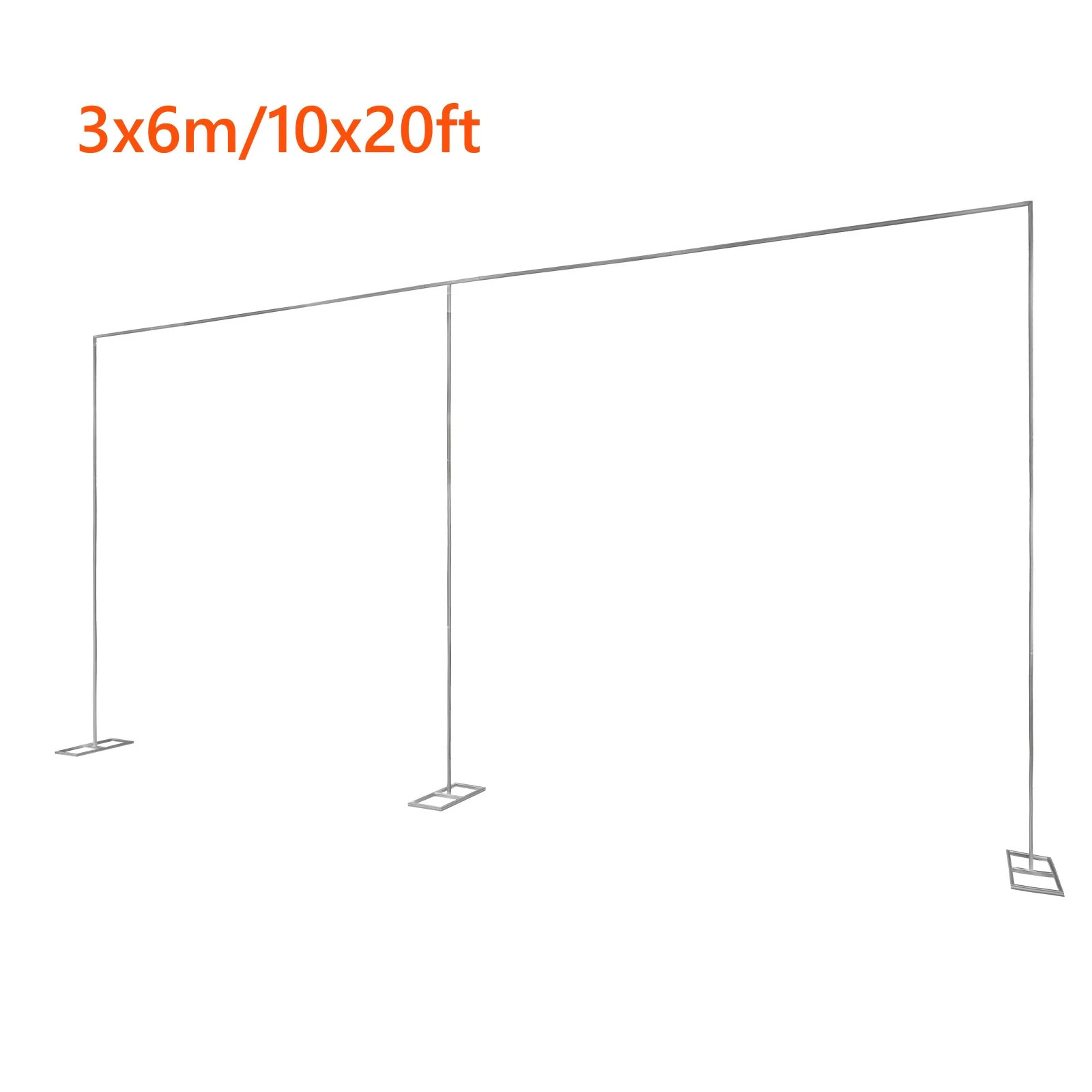 3x6m/10x20ft Metal Wedding Arch Stand Heavy Duty Photography Backdrop Curtain