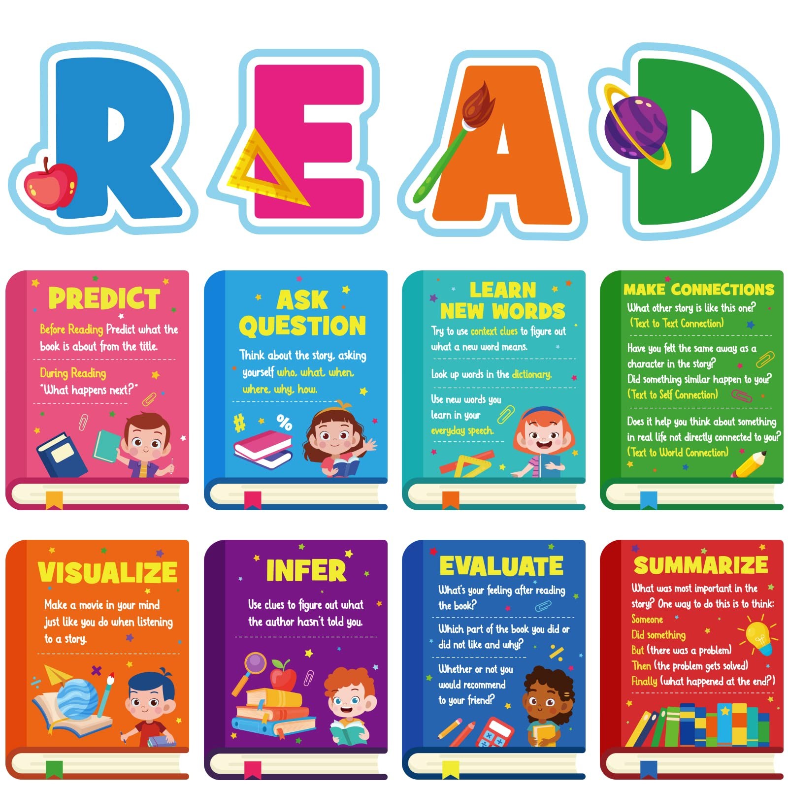 Reading Strategy Classroom Decorations Bulletin Board Poster Banner Set Classroo