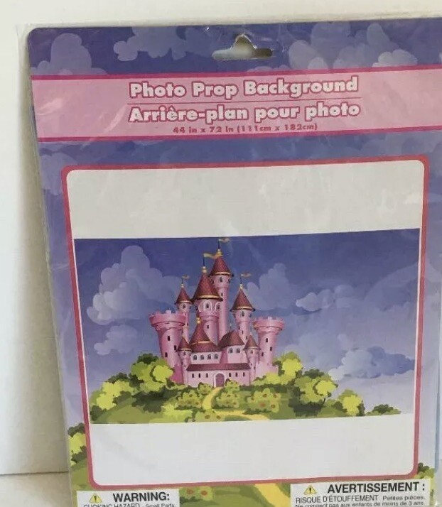 Enchanted Pink Princess Castle Plastic Photo Backdrops, 44×72 *12