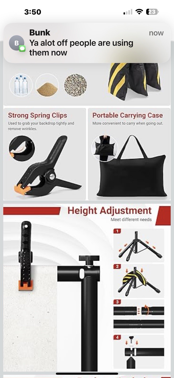 Backdrop Stand 10×7.5ft, Height Adjustable and Width Black