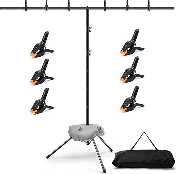 Svopy T-Shape Backdrop Stand Kit – 8 x 5.3ft Adjustable Photo Backdrop Stand