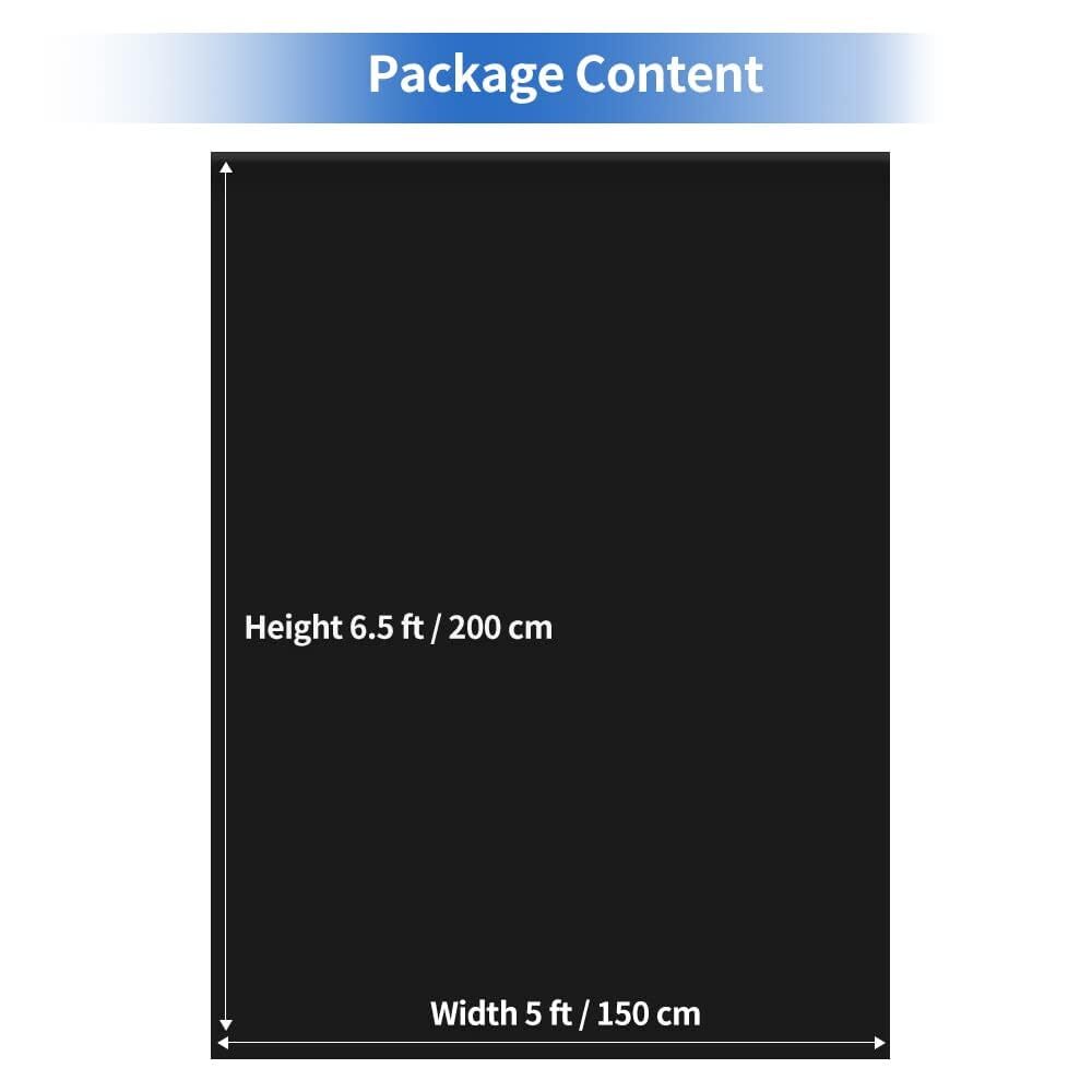 Black Backdrop Curtain 5X6.5 Ft Black Photo Backdrop for Photoshoot Party Vi