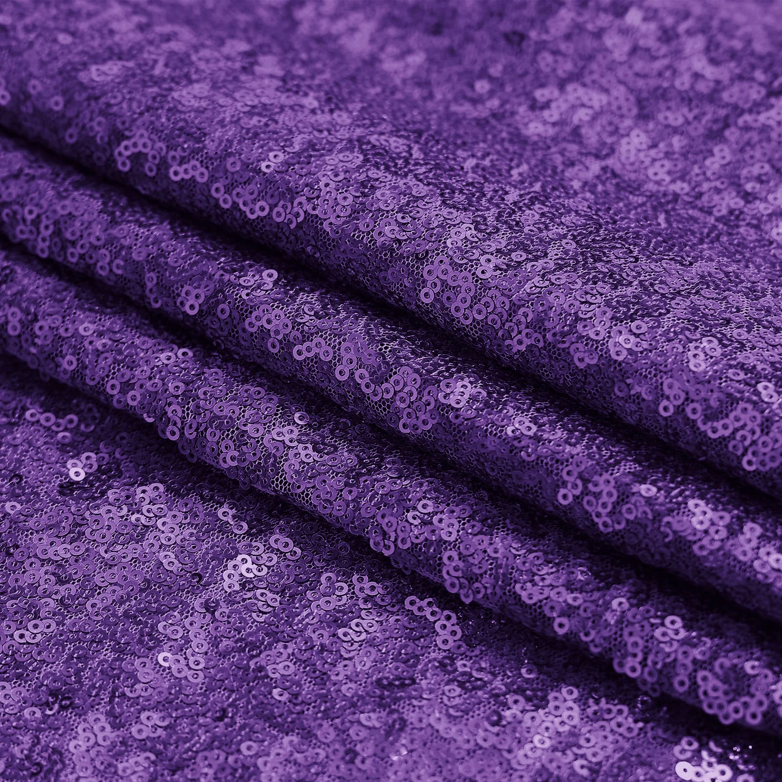 Sugargirl Purple Sequin Backdrop Curtain 4 Panels 2FTx8FT Glitter Purple