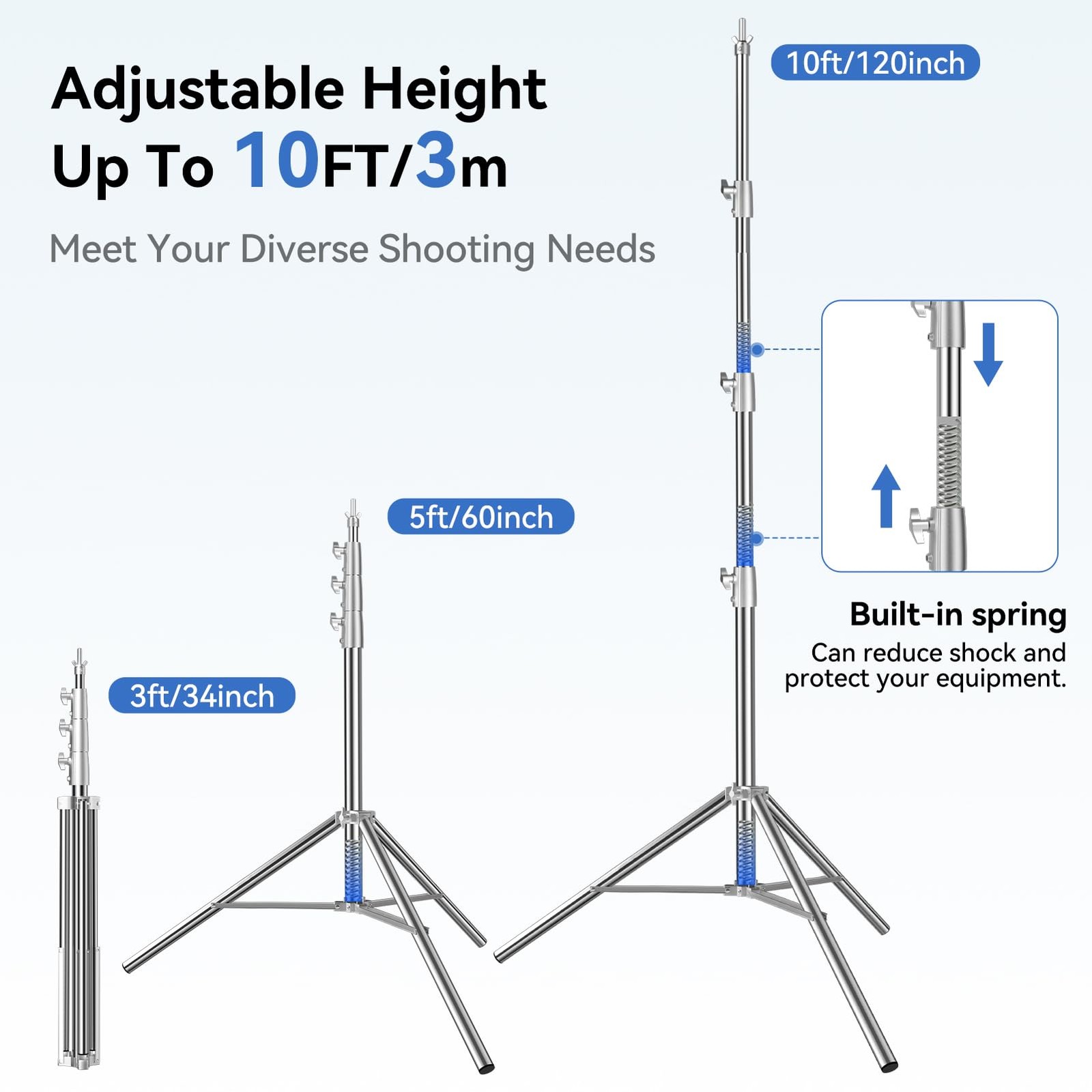 Stainless Steel 10x10FT Backdrop Stand Heavy Duty,Photo Back Drop Adjustable …