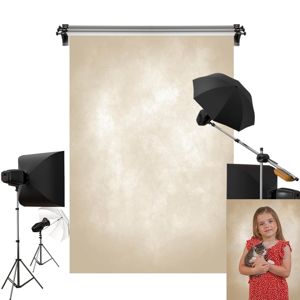 Kate 10x10ft/3x3m Light Yellow Backdrop Cream Abstract Texture 10x10ft, Beige