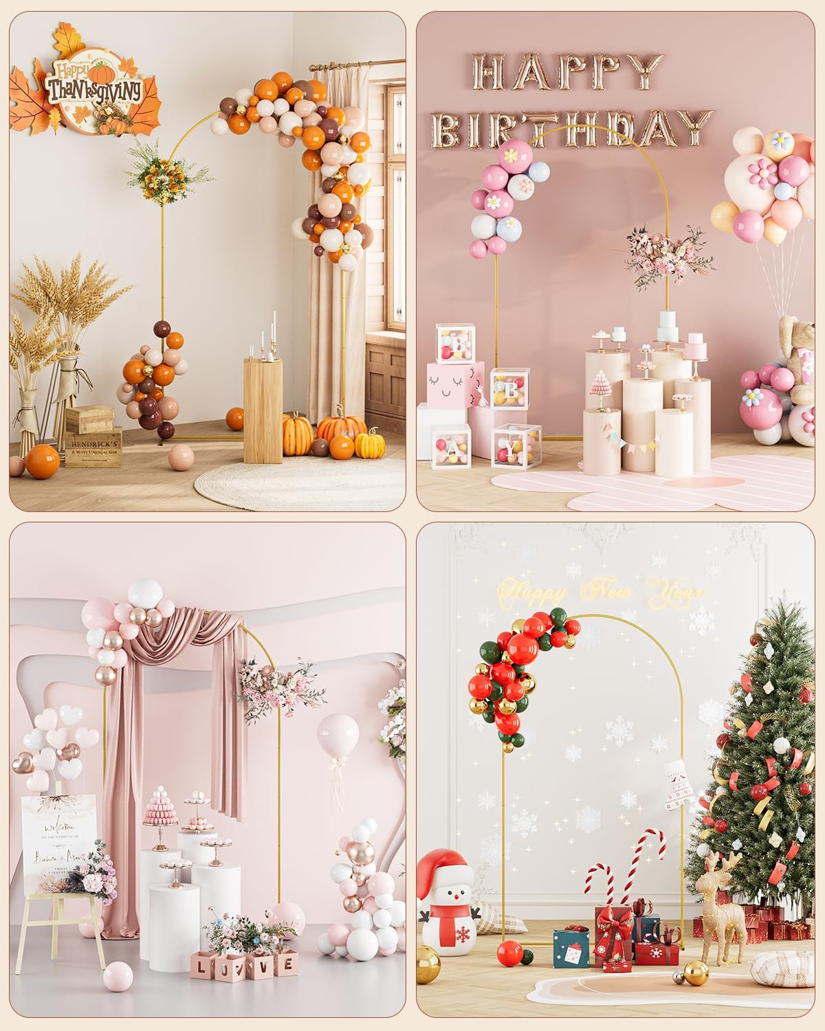 Wedding Arch, Metal Arch Backdrop Stand, Balloon Arch Stand Wedding Frame for…