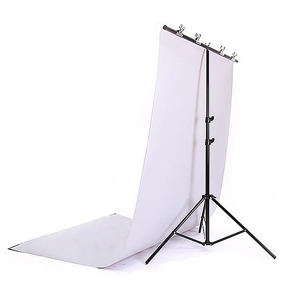 US 6.5×6.5feet/2x2m T-Shaped Photo Backdrop Background Stand with Four Clip Kit