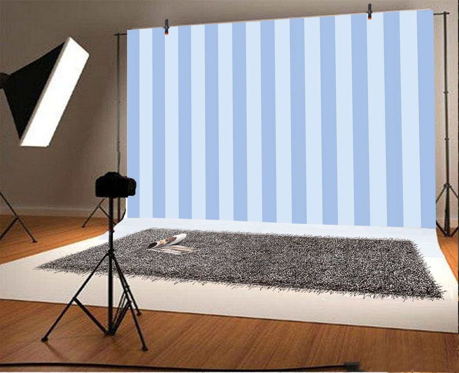 Happy Birthday Colorful Striped Portrait Studio Photography Backdrop 6x4ft Mat