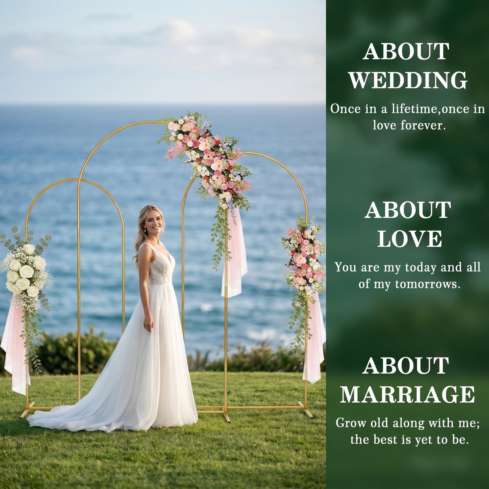 Metal Arch Backdrop Stand 7.2FT+6.6FT+6FT: Wedding Arch Frame for Ceremony Ba…