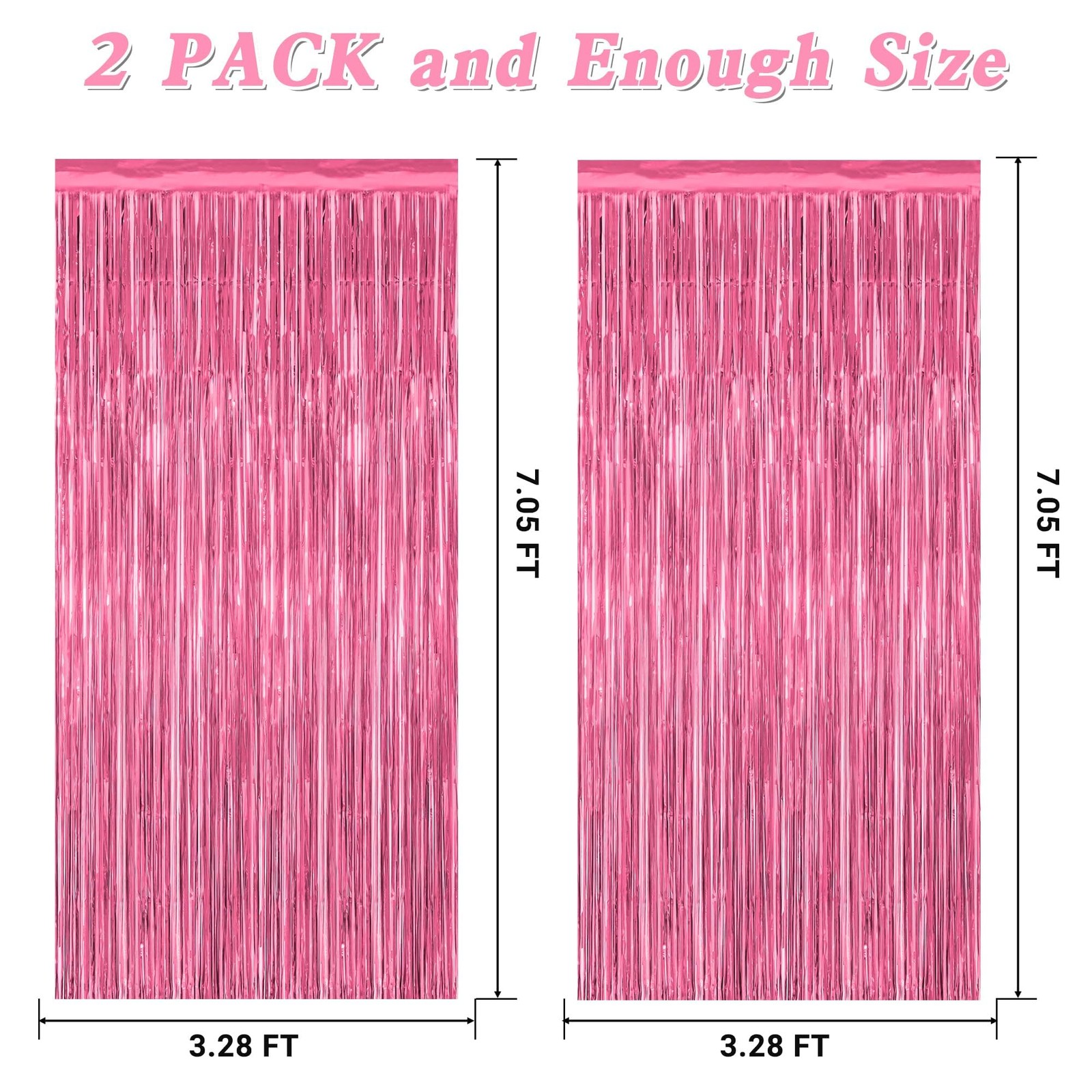 2 Pack Pink Party Decorations, 3.28 FT x 7.05 Backdrop, 2 PCS,