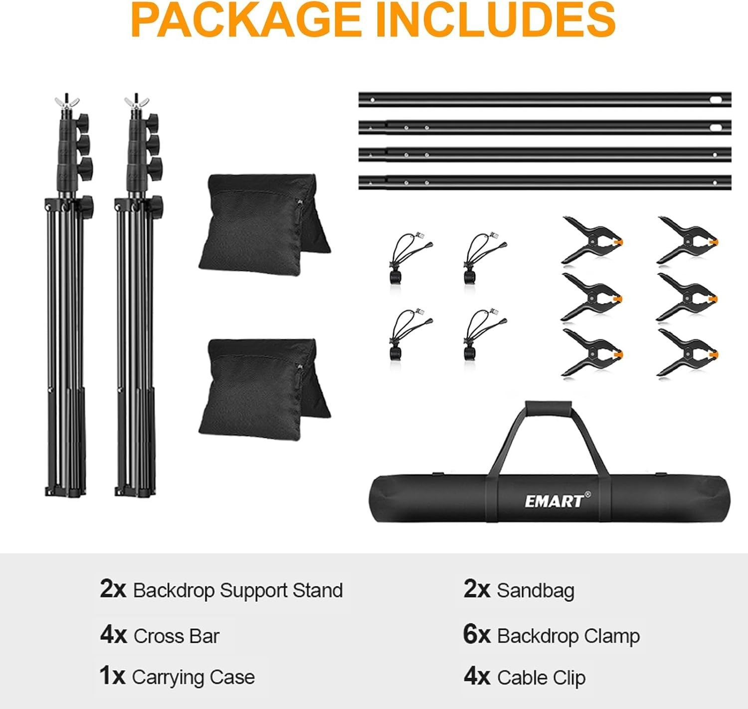 Photo Backdrop Stand kit, 8.5 x 10 ft Back Drop Adjustable Frame for Photogra…