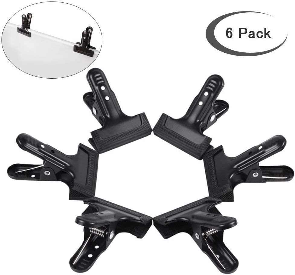 Backdrop Spring Clamps – 6 Pack of 4″ Heavy Duty Clips for Photography Backgroun