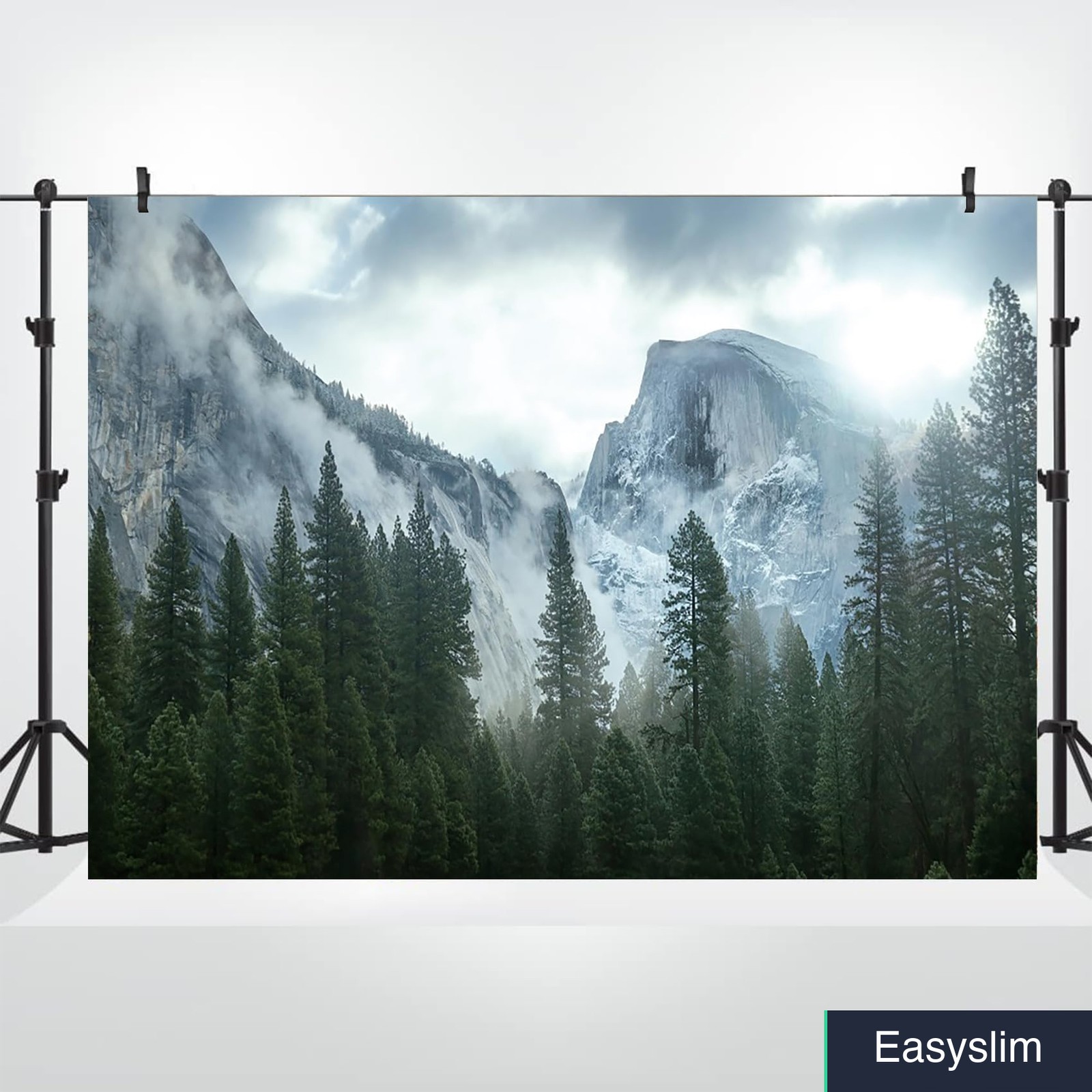 Photography Backdrop 7x5ft Forest Mountain Misty Vinyl Nature Scene