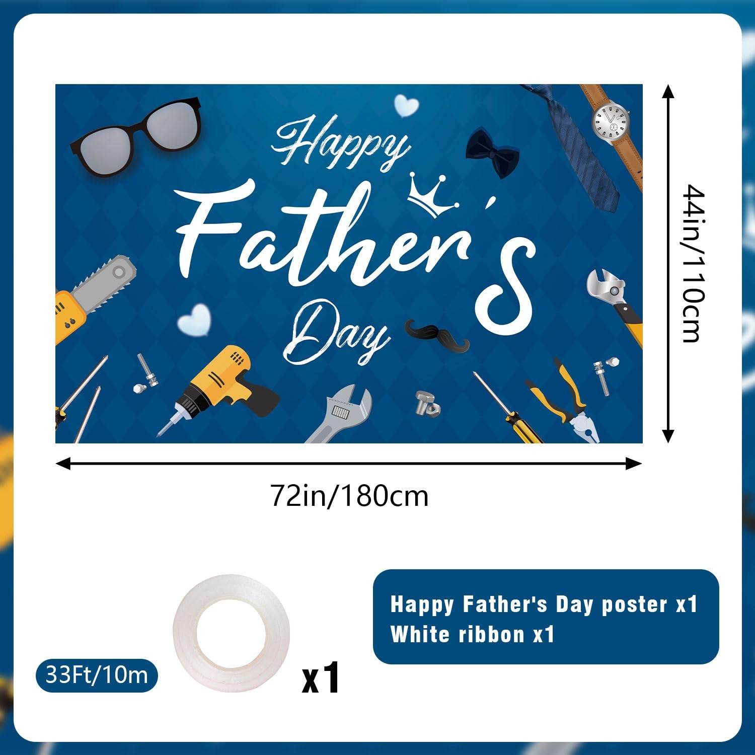 Happy Fathers Day Banner Decorations,Happy Fathers Day Backdrop for Photography,