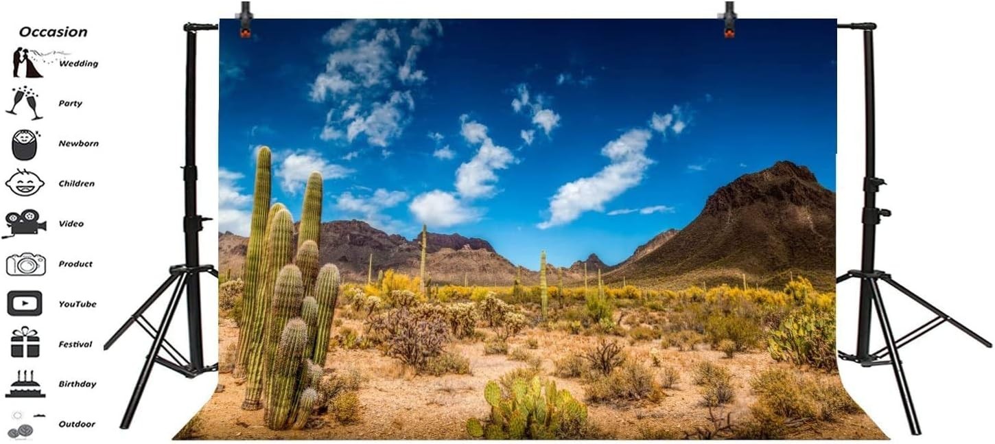 Customizable 10x8ft Polyester Cactus Backdrop for Memorable Occasions
