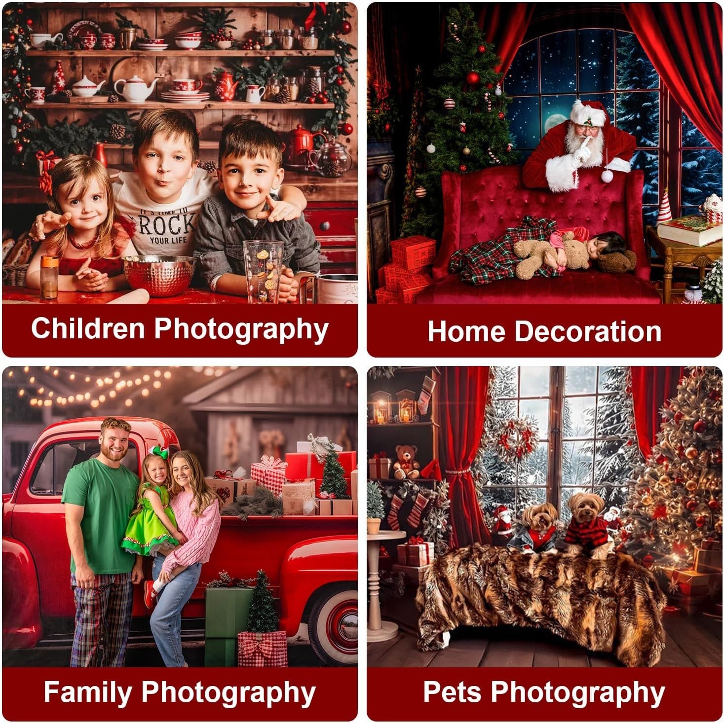 Kate 8x8ft/2.5×2.5m Christmas Backdrop Xmas Tree Photo Background Photography St