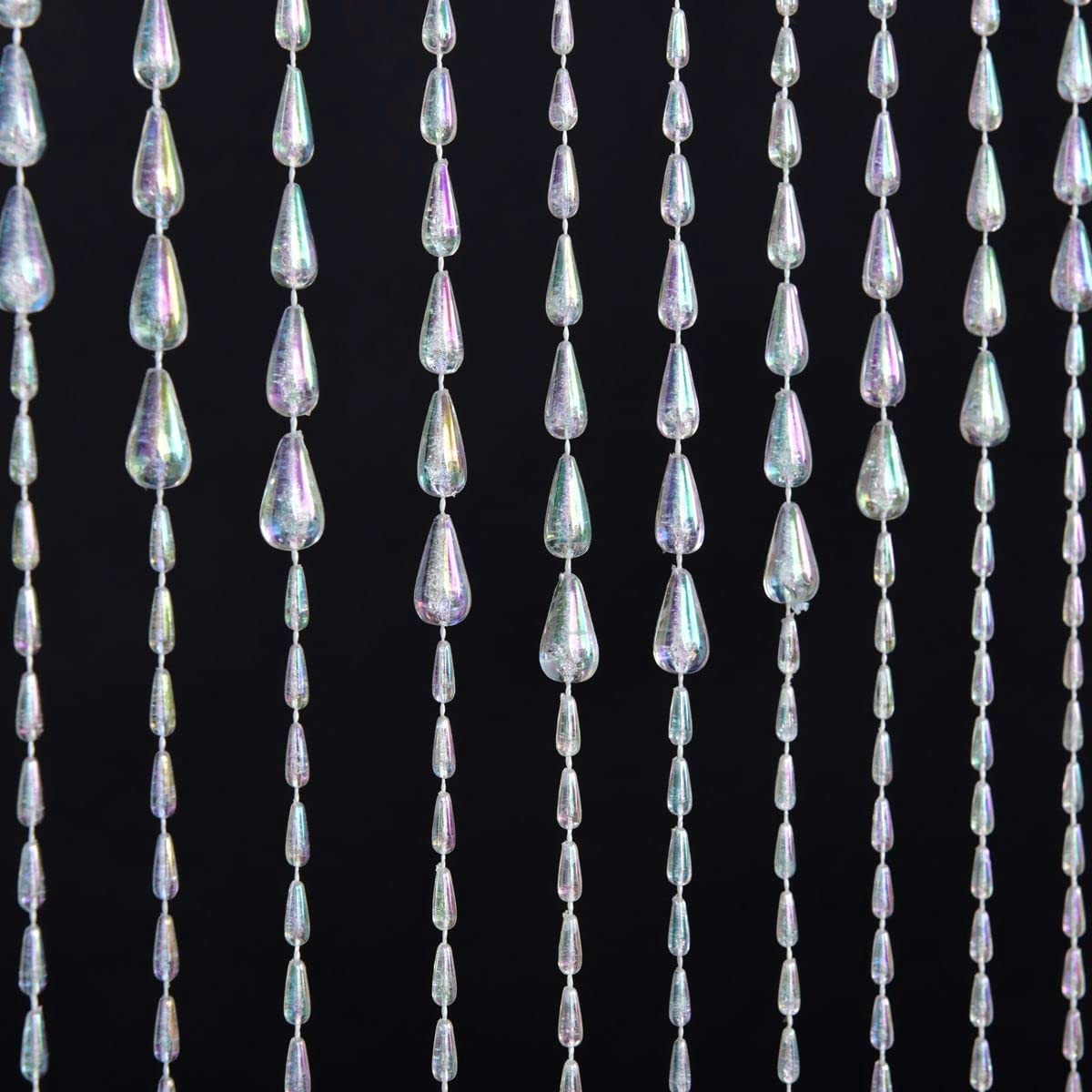 Iridescent Crystal Beaded Curtain 3×6 FT for Home, Wedding, Cafe Decor