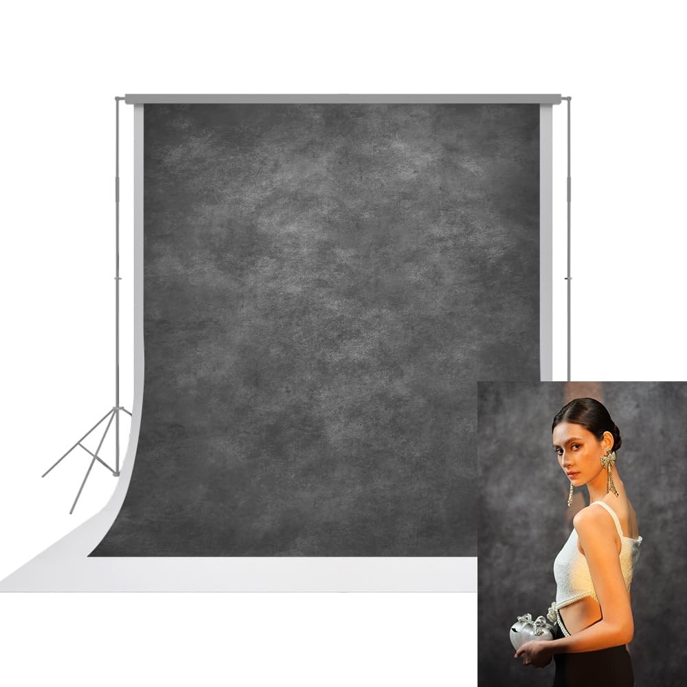 8×8 ft Grey Photography Backdrops Abstract Texture Backdrop for Headshots and…