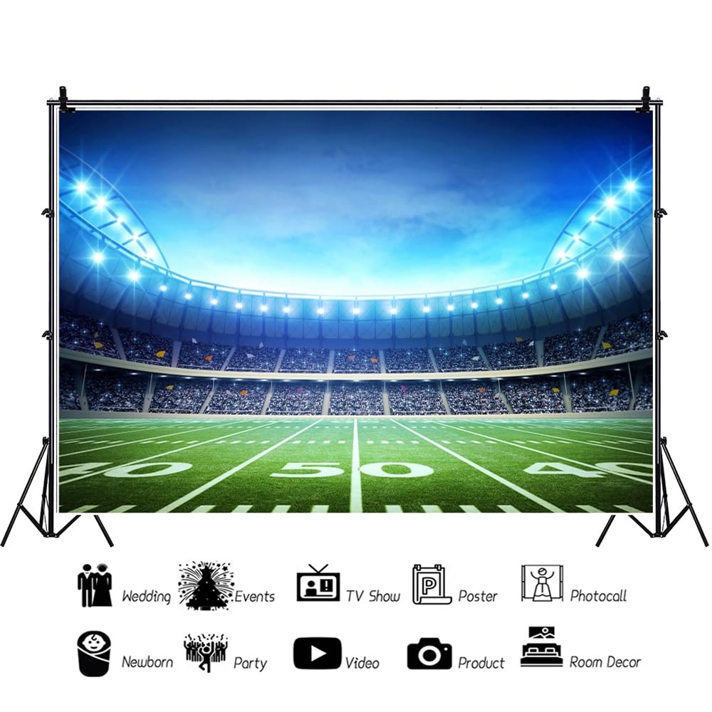 Football Backdrop 10×8 Ft Fabric Game Day Party Decoration Sports Match Event
