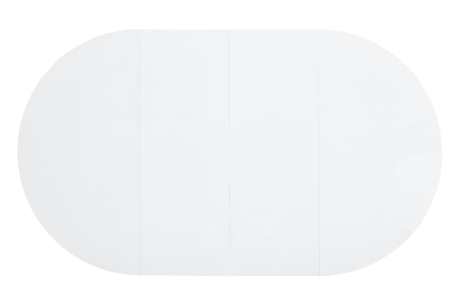 White MDF Extendable Round Dining Table with Black Metal Legs