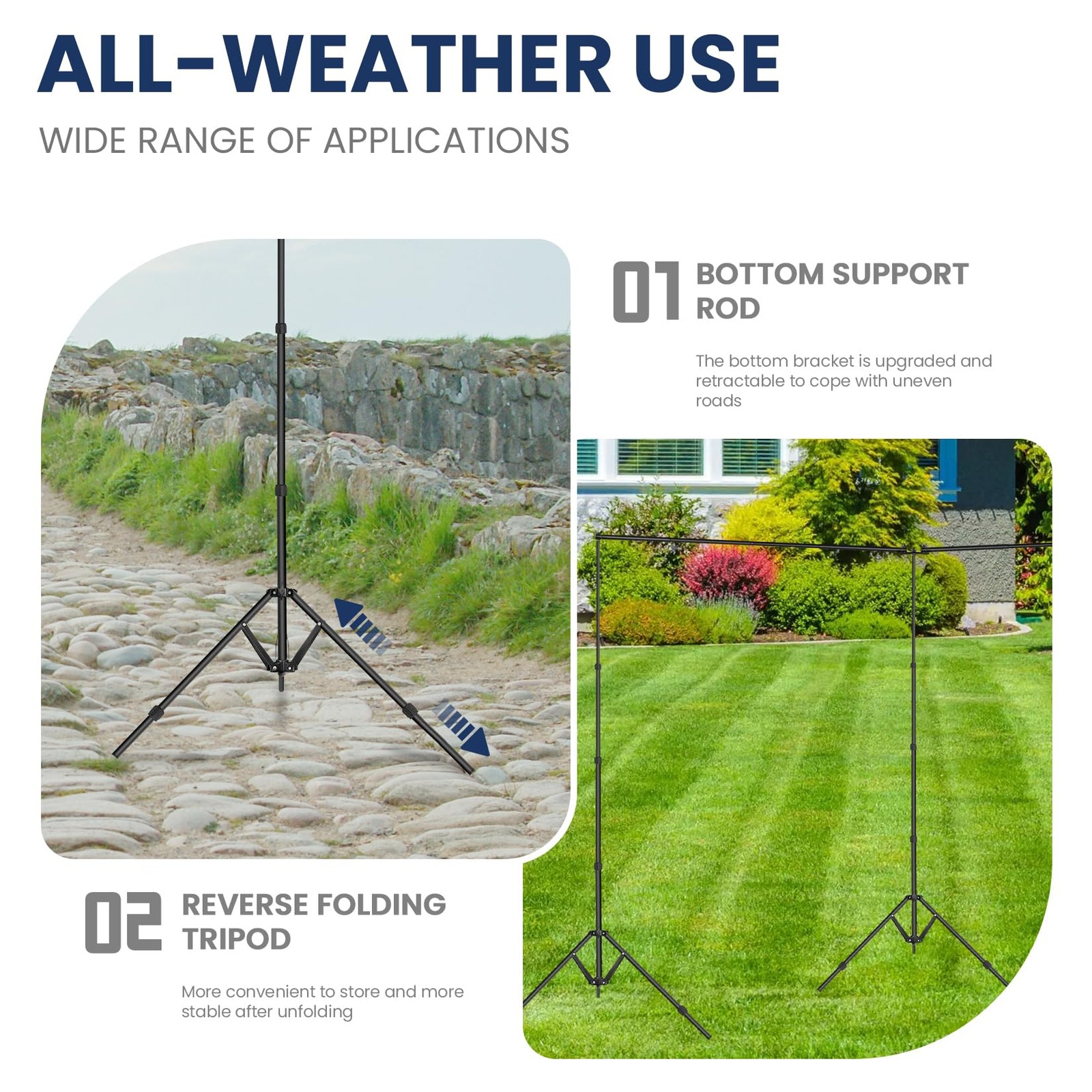 8.5 x 20ft (H x W) Adjustable Photo Backdrop Stand Kit, Large Photography Bac…
