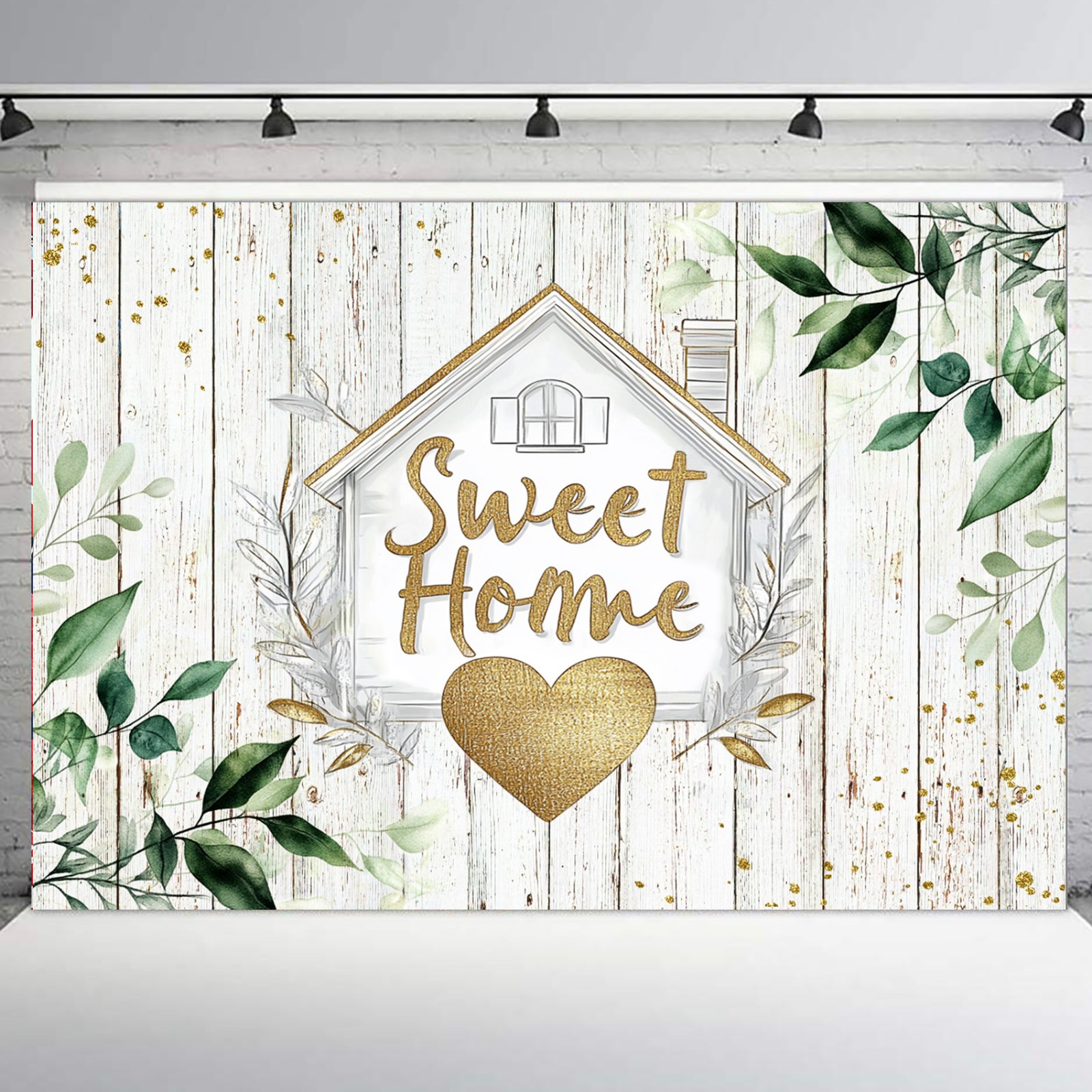 10x8ft Greenery Eucalyptus Leaves Housewarming Vinyl Backdrop Photo Background