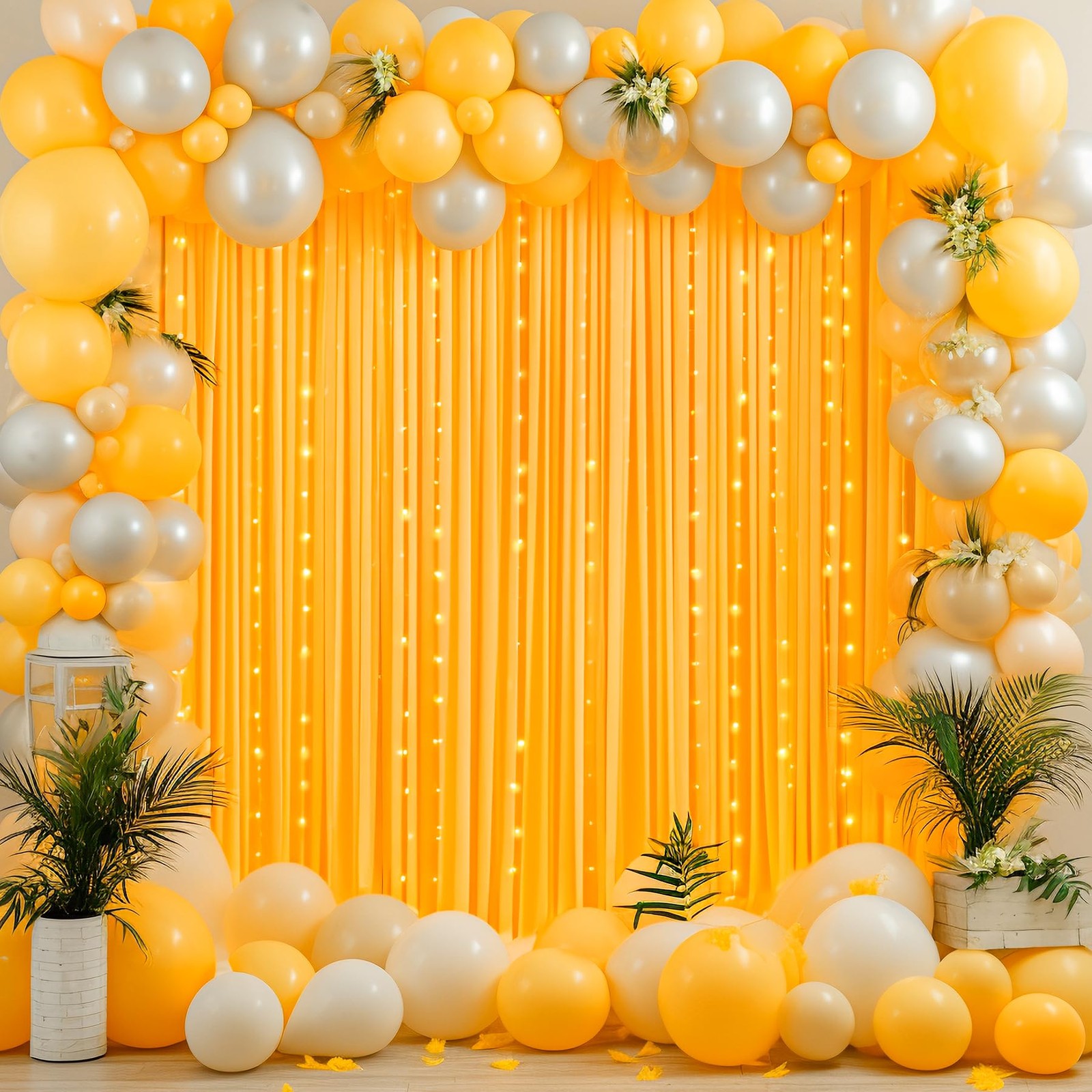 10×10 FT Marigold Backdrop Curtain Orange Photography Drapes 2 Panels Party