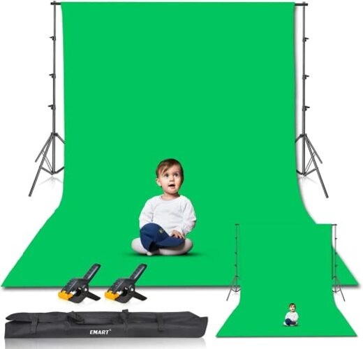 8.5 x 10ft Screen Backdrop Kit with 8.5*10ft Stand/10*12ft Backdrop Green