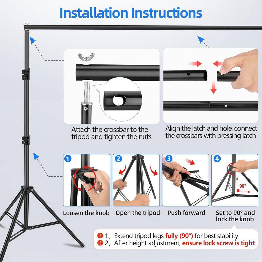 84 In. X 120 In. Aluminum Adjustable Backdrop Frame Wedding Party Display Arbor