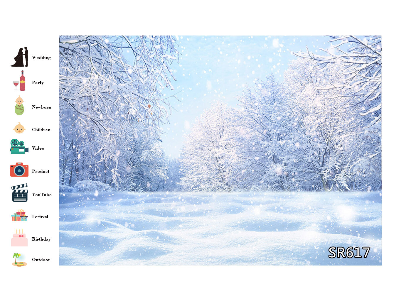 10x8ft Nature Winter Landscape Snowfall Forest Photo Background Vinyl Backdrop