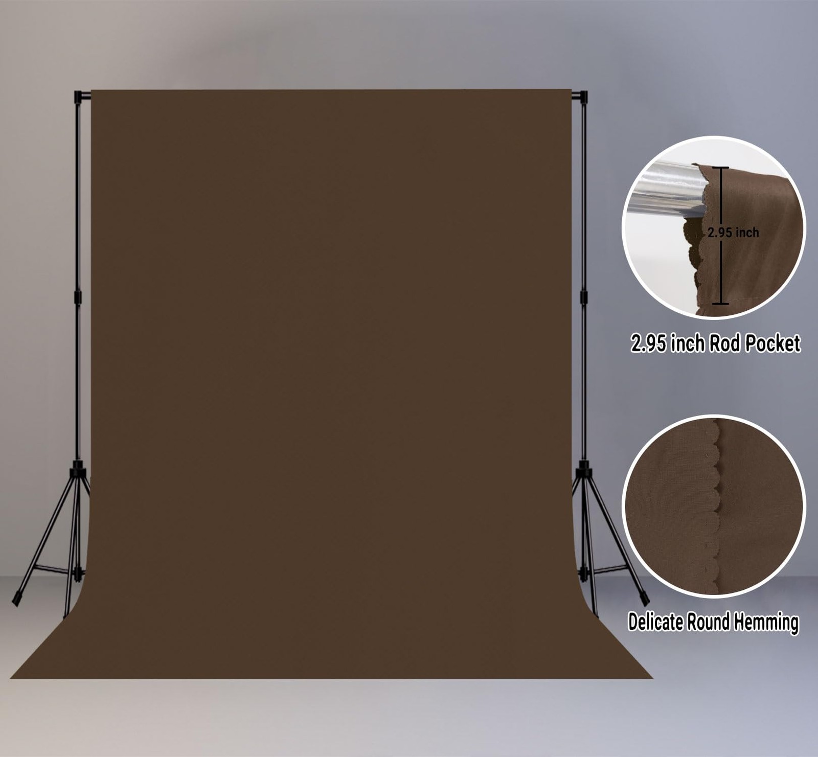 8x10FT Solid Color Brown Screen Photography Backdrop Wrinkle Washable