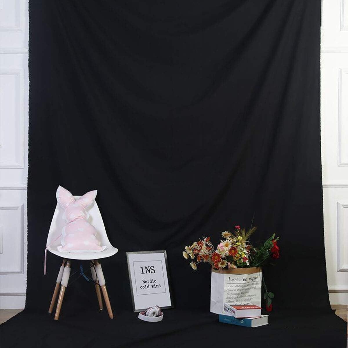 10x12ft Soft Non-Reflective Black Photography Backdrop for Events & Portraits