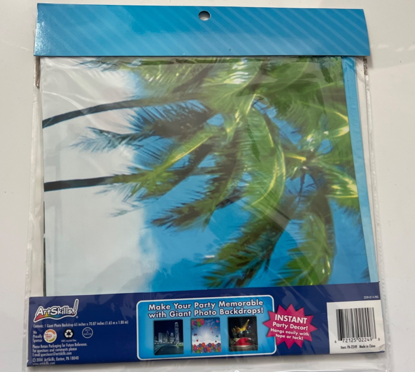 Art Skills Photo Booth Giant Backdrop 6 feet tall Island Beach Caribbean Party