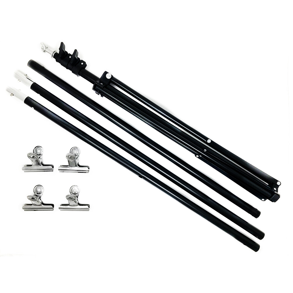 US 6.5×6.5feet/2x2m T-Shaped Photo Backdrop Background Stand with Four Clip Kit