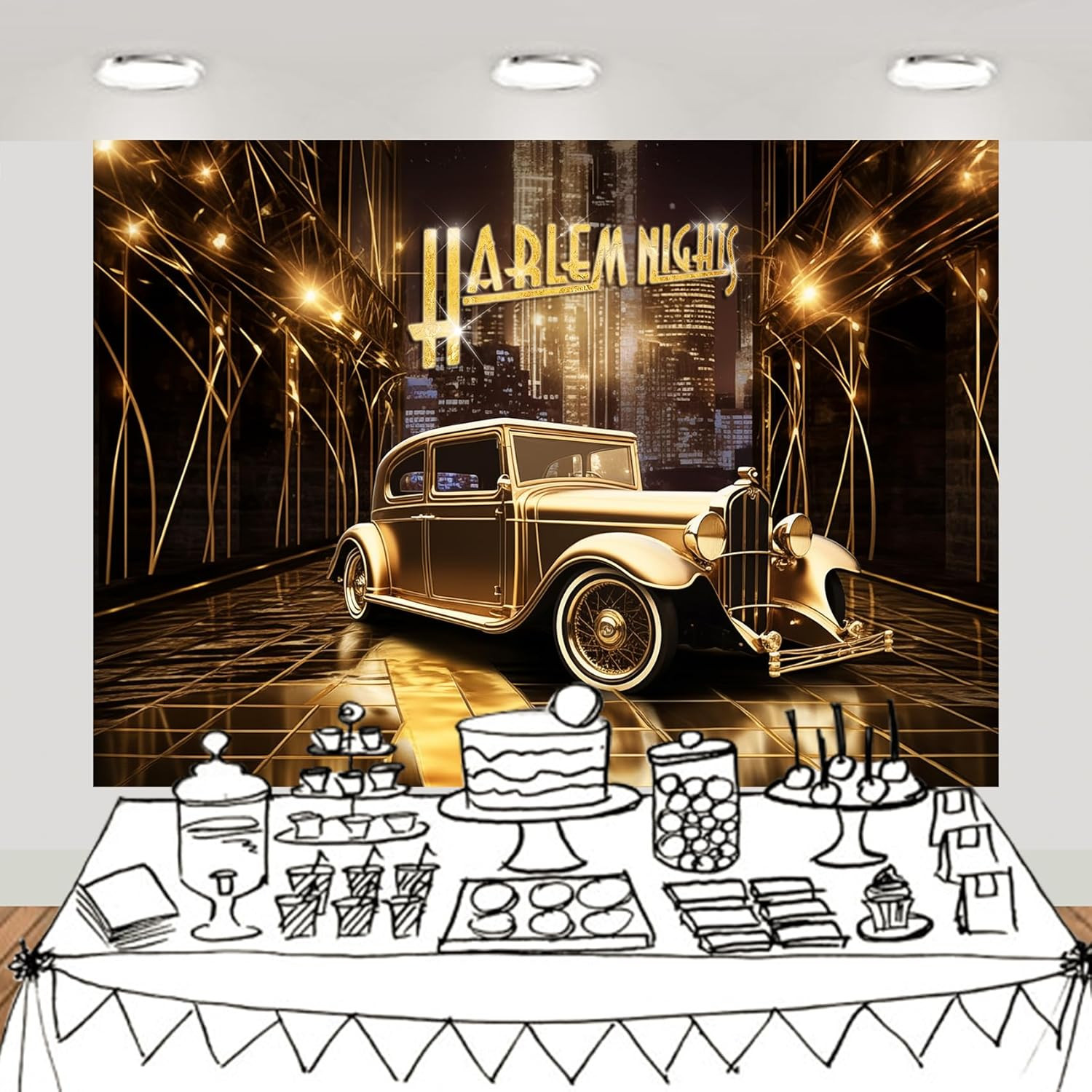Harlem Nights Backdrop Photography Background 7X5Feet Studio Photo Booth Props