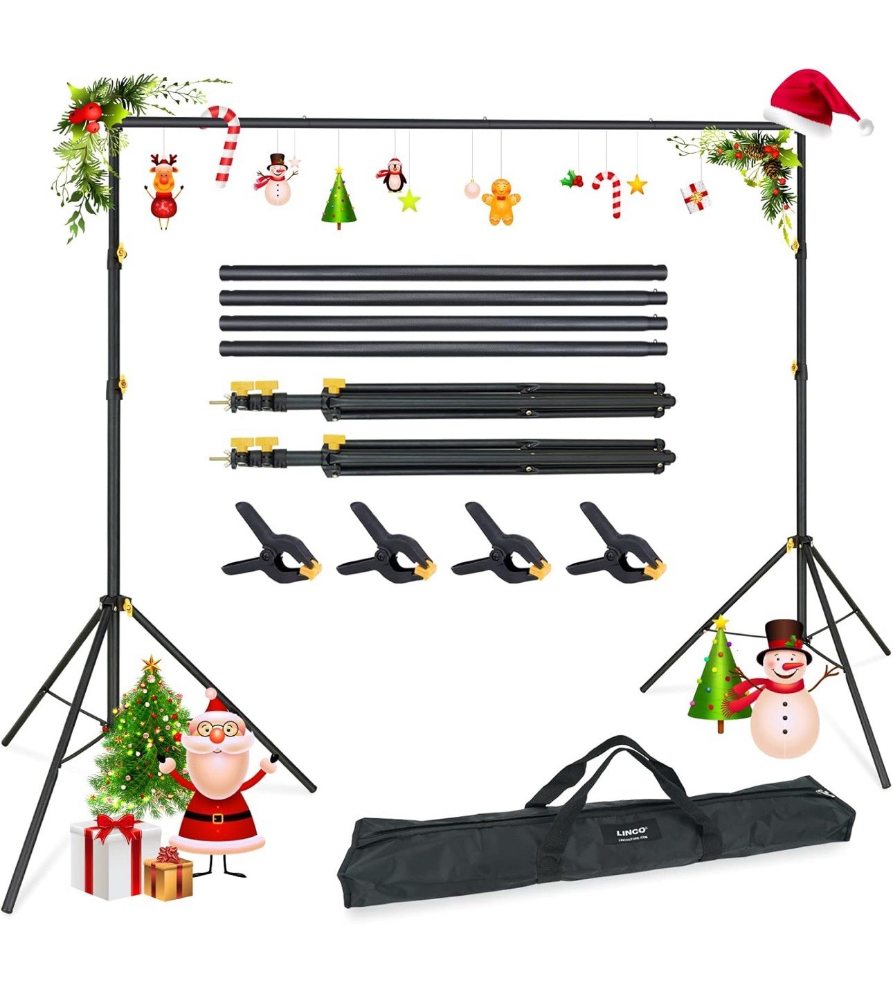 LINCO Lincostore Backdrop Support Stand Kit 10×6.5ft Adjustable Photography 4171
