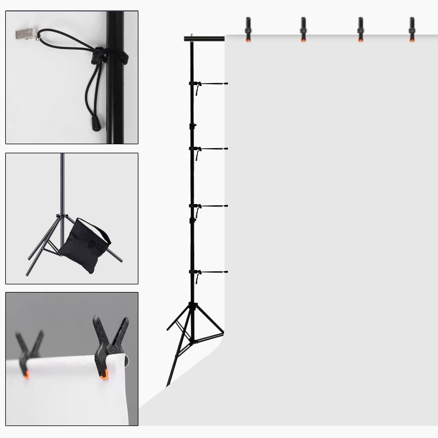 Backdrop Stand 10x7ft(WxH) Photo Studio Background Stand Support System Backd…
