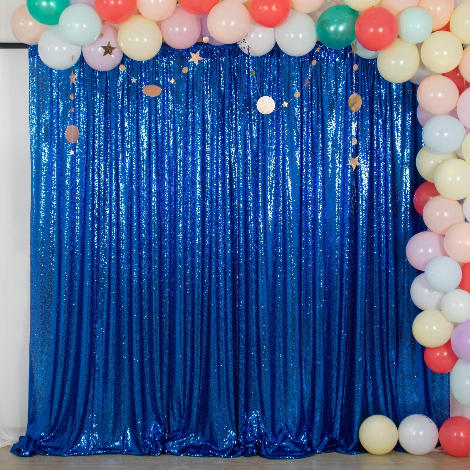 10x10FT Royal Blue Glitter Sequin Backdrop Blue Curtains | No Dropping Sequin…