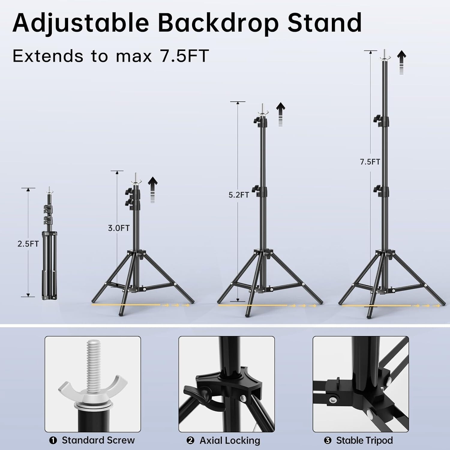 Soporte De Telon De Fondo Para Fiestas Estudio Fotografia 7.5 FTx10 FT Ajustable