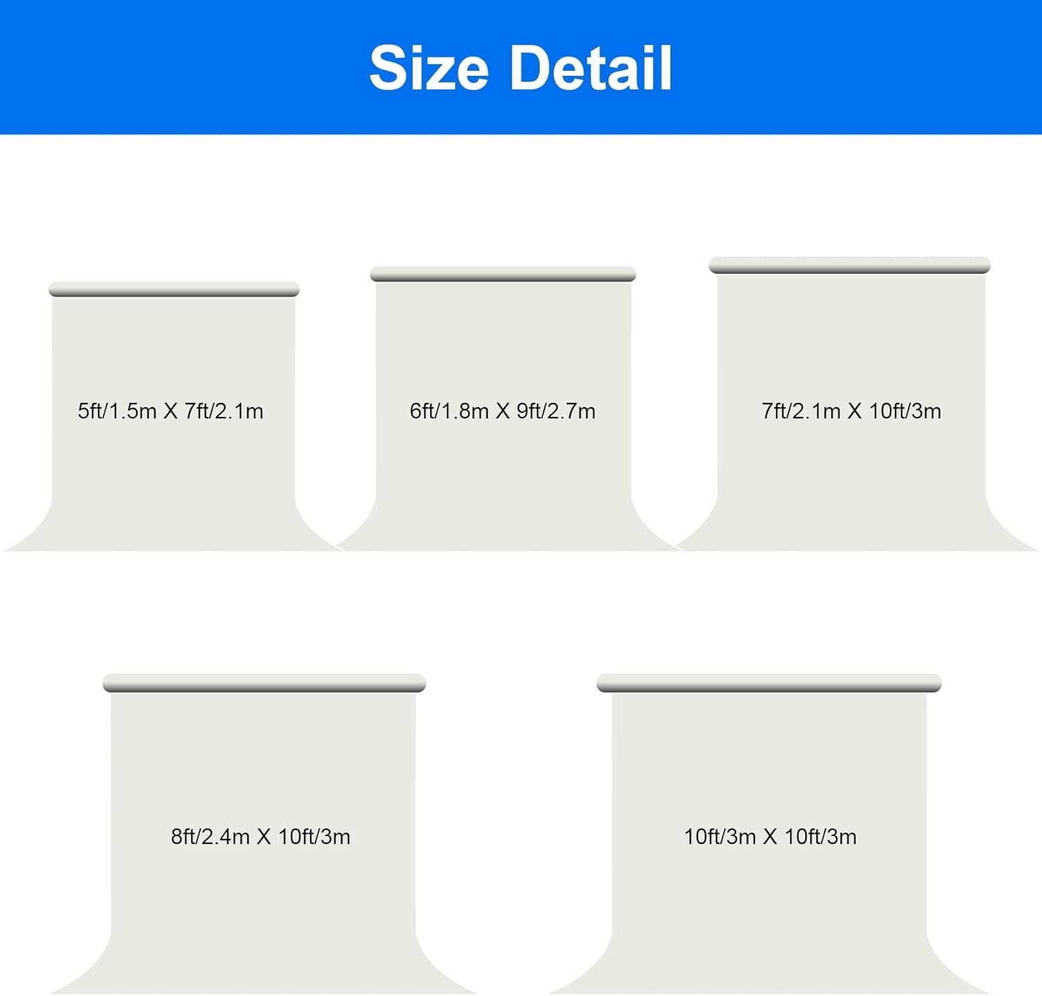 5X7FT Light Blue Backdrop Background for Photography,Polyester Backdrop Curta…