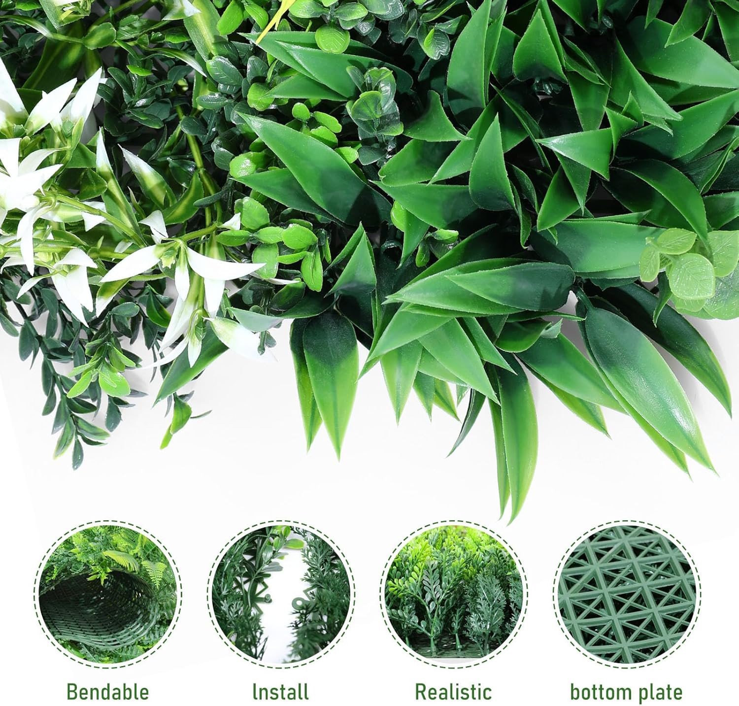 40″x40″ Artificial Grass Wall Panels – UV Protected Greenery Decor for Events