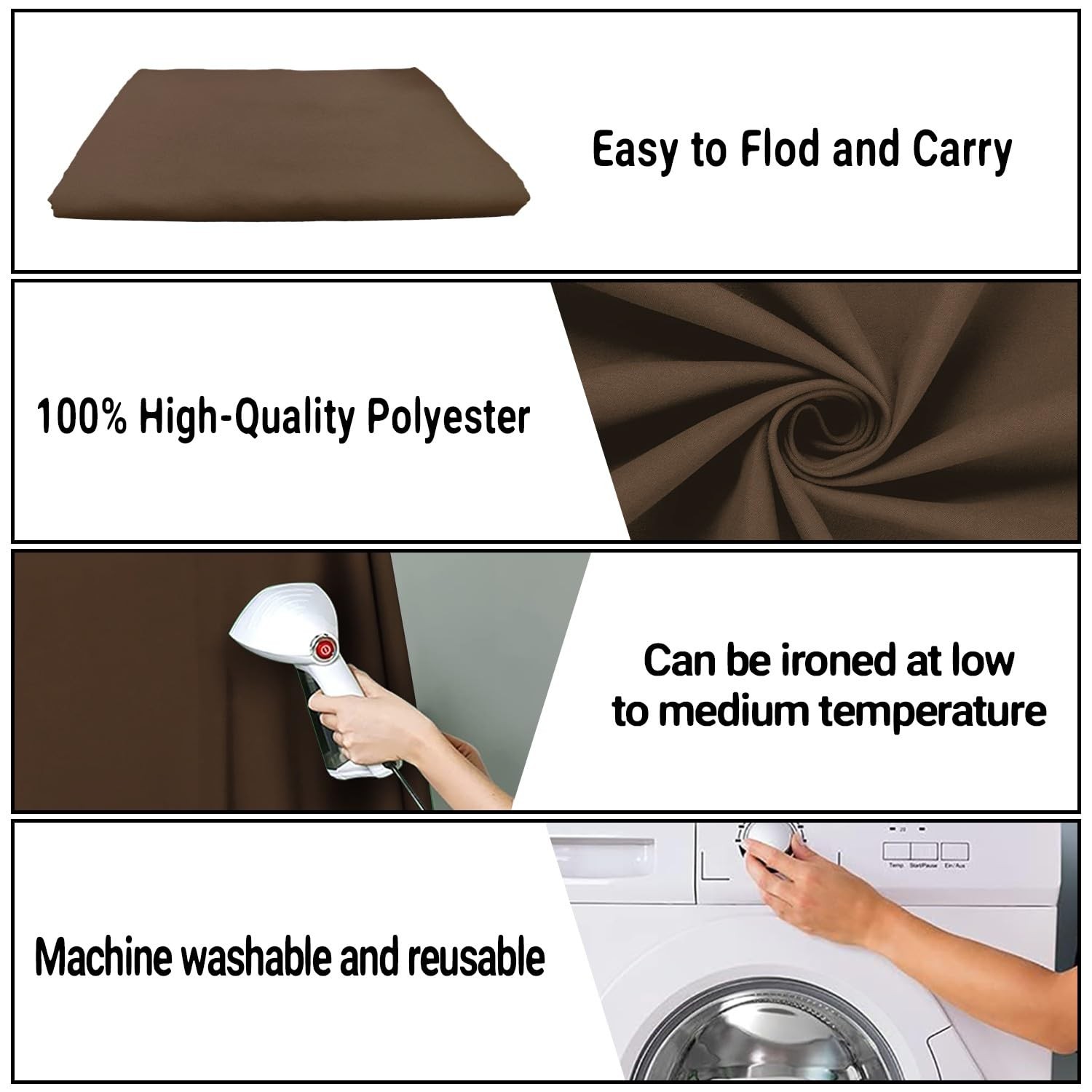 8x10FT Solid Color Brown Screen Photography Backdrop Wrinkle Washable
