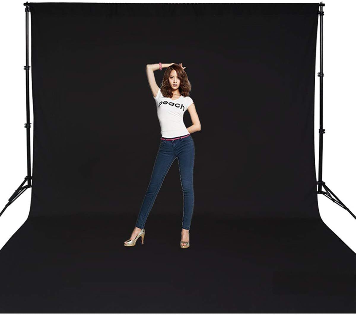 Background Solid Black Backdrop Muslin Portrait 8x10ft,