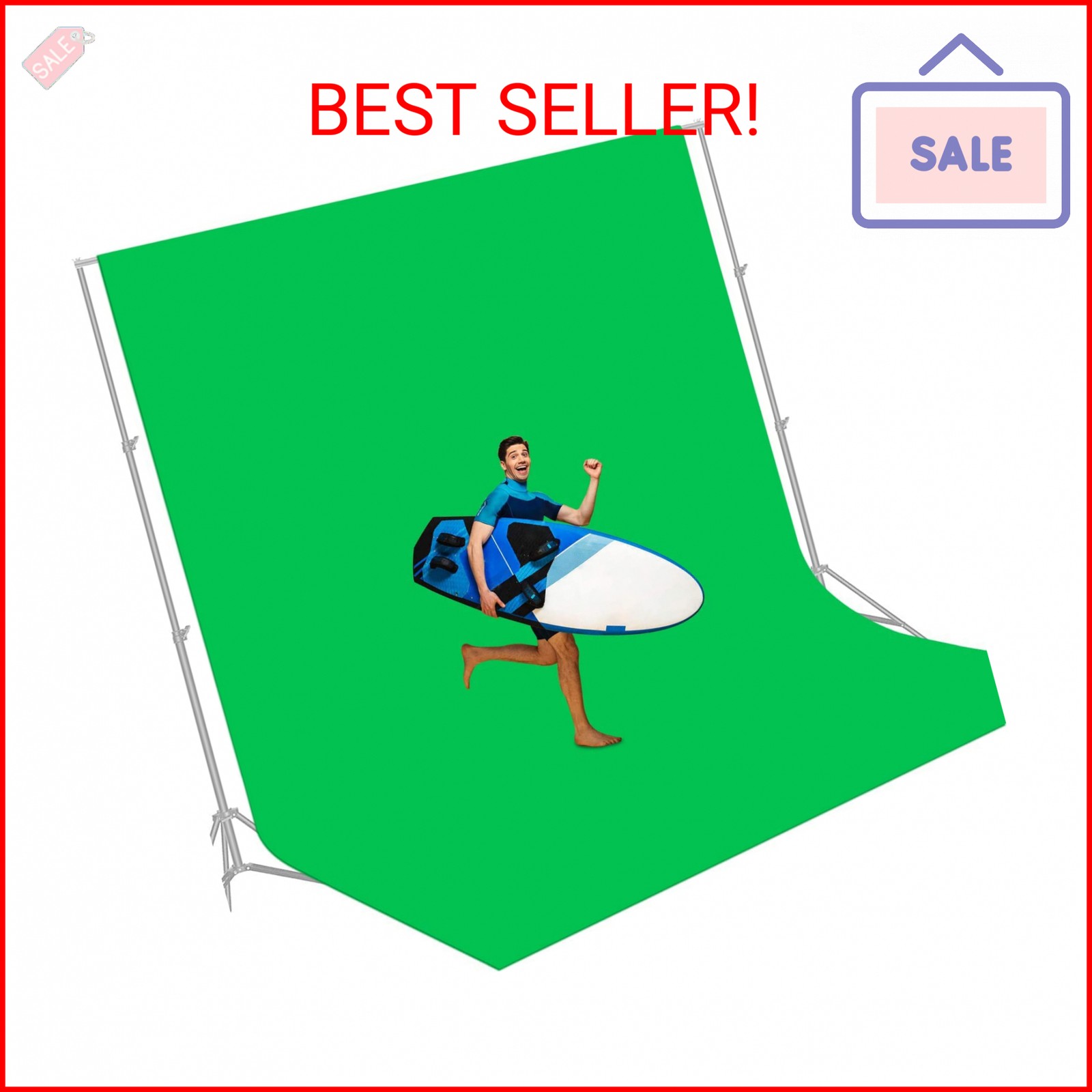 Aimosen 12 X 10 FT Large Green Screen Backdrop for Photography, GreenScreen Back