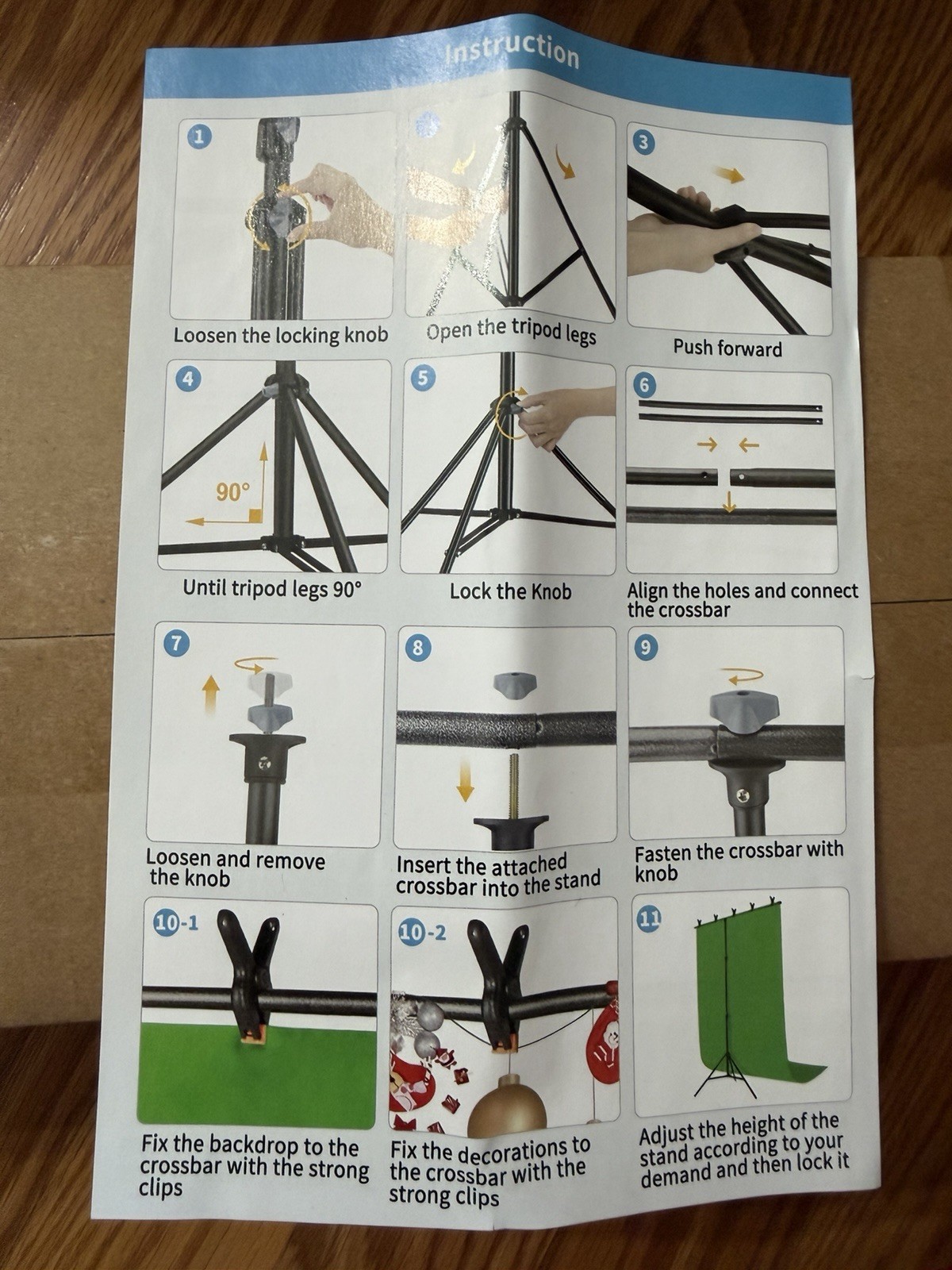 YAYOYA Black & White (Reversible) Photography Backdrop Kit with T-Stand