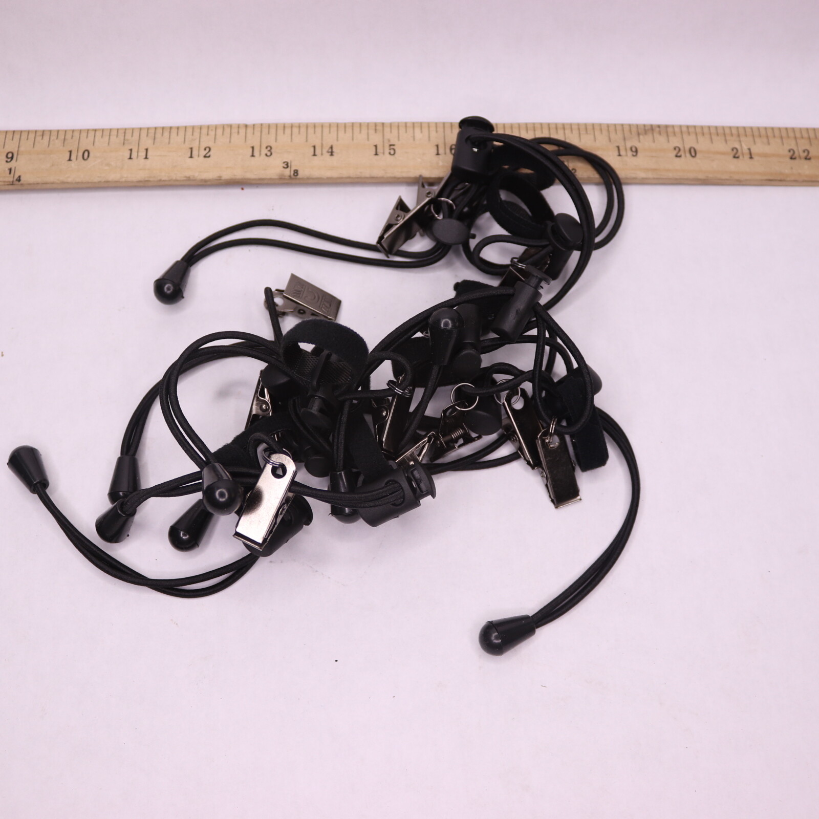 (12-Pk) Adjustable Spring Clips Muslin Backdrop Clamps Holder Black D102672