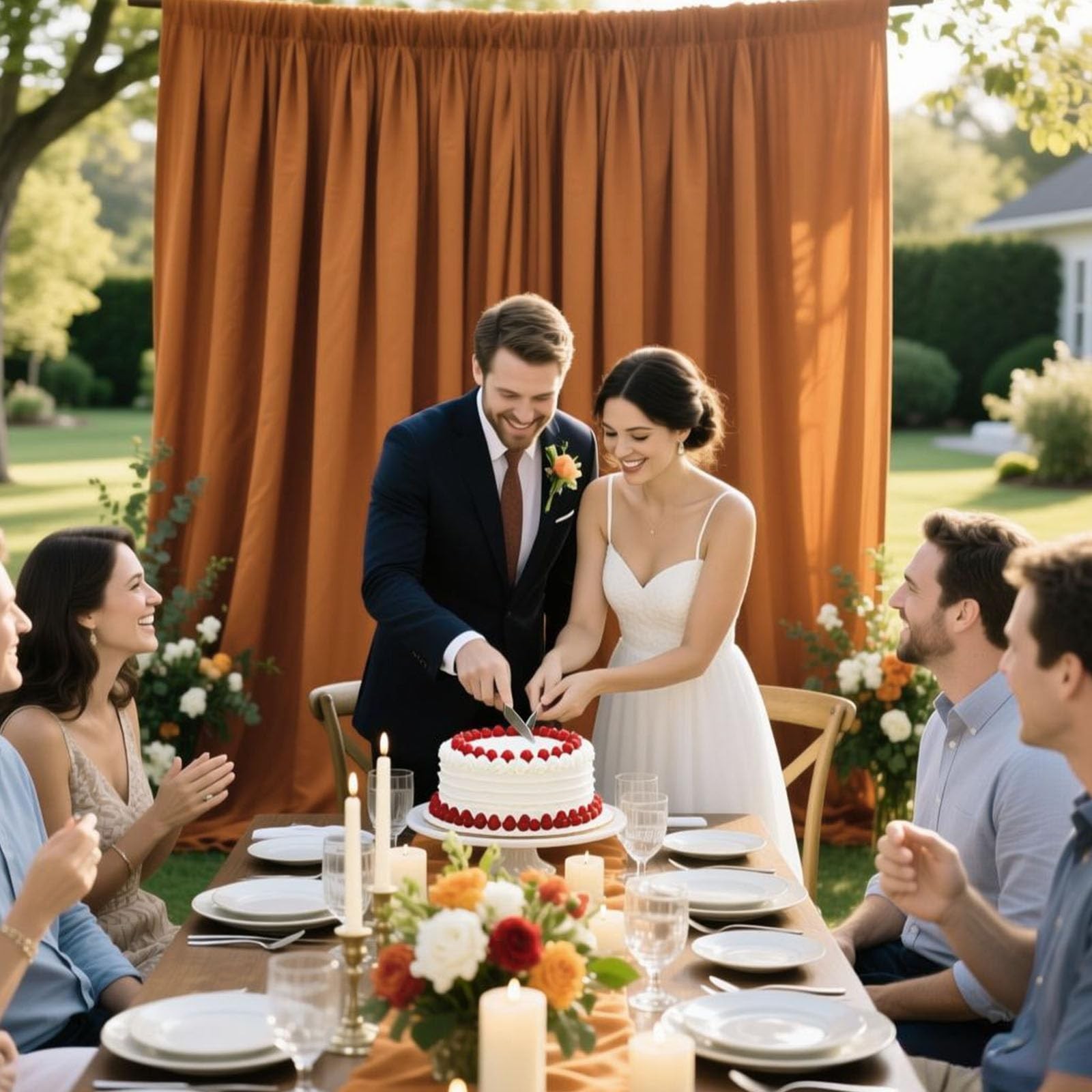 2 Panels 10x10ft Brown Backdrop Curtains Polyester Fabric Rod Pocket Wedding