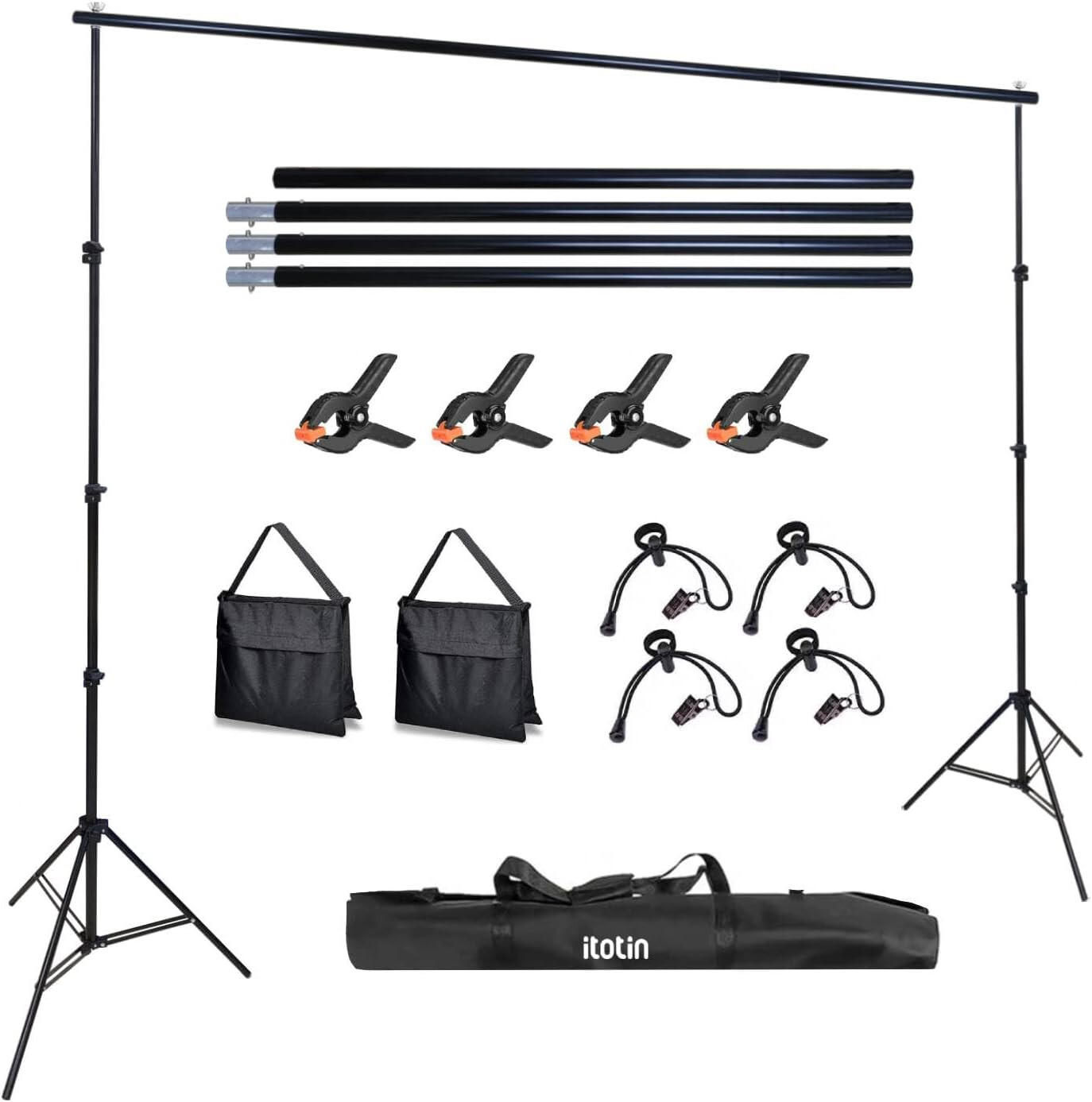 Adjustable Photo Backdrop Stand, 10x9ft(WxH), Aluminum Alloy, Black