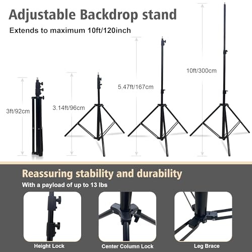 10x10ft Photo Backdrop Stand Heavy Duty Adjustable Support System, Universal