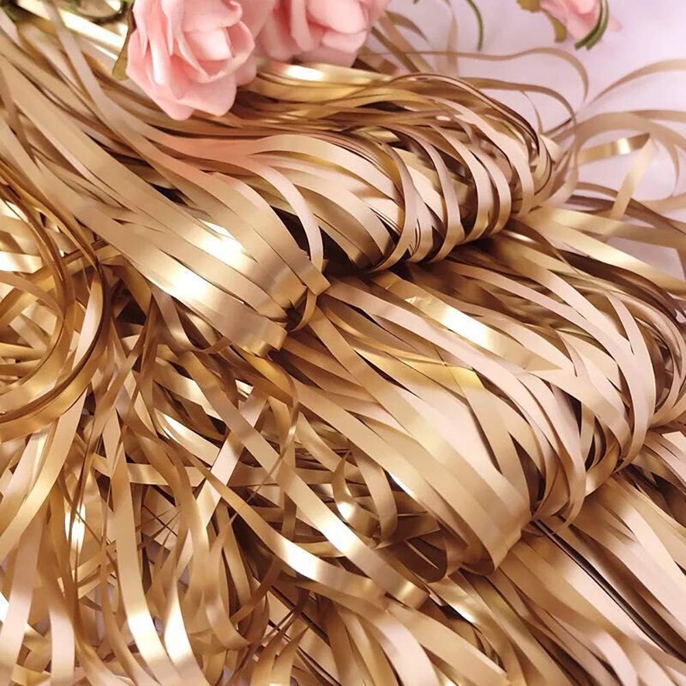 2 PCS Light Gold Backdrop Curtains 6.6×9.8 FT Matte Foil Fringe Streamers